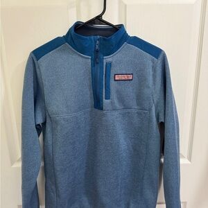 Vineyard Vines Boy’s Two-Tone Blue Zip-Up Sweater